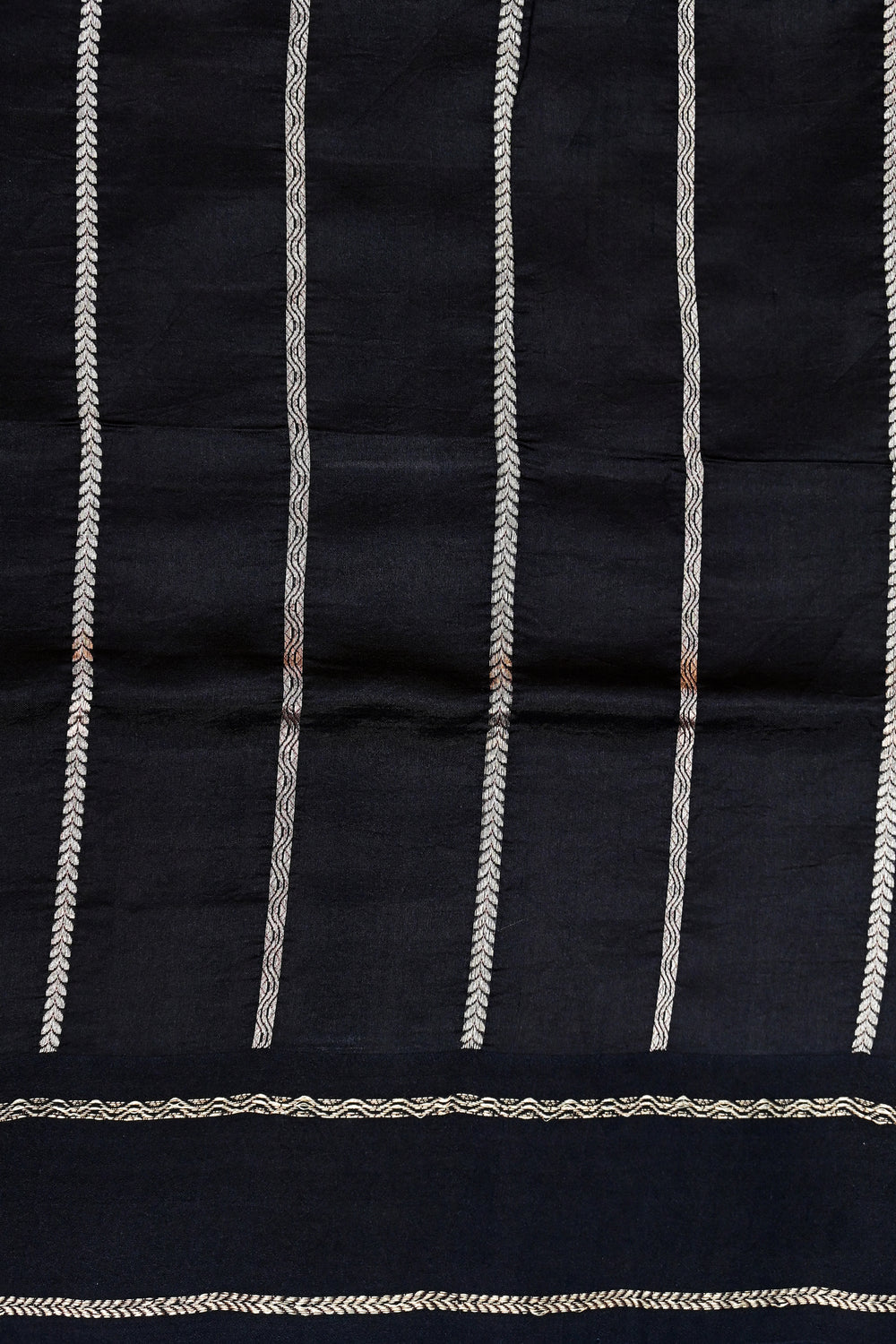 Jade Black Booti Katan Silk Handwoven Banarasi Saree