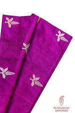 Magenta Purple Motif Katan Silk Handwoven Banarasi Saree
