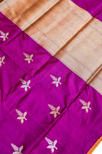 Magenta Purple Motif Katan Silk Handwoven Banarasi Saree