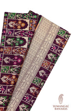 Wine Purple Meenakari Katan Silk Handwoven Banarasi Saree