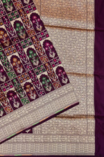 Wine Purple Meenakari Katan Silk Handwoven Banarasi Saree