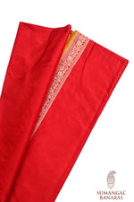 Crimson Red Rangkaat Katan Silk Handwoven Banarasi Saree