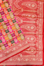 Crimson Red Rangkaat Katan Silk Handwoven Banarasi Saree