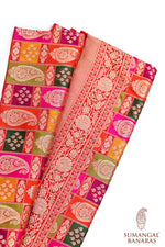 Crimson Red Rangkaat Katan Silk Handwoven Banarasi Saree