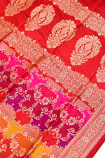 Crimson Red Rangkaat Katan Silk Handwoven Banarasi Saree
