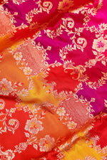 Crimson Red Rangkaat Katan Silk Handwoven Banarasi Saree
