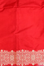 Crimson Red Rangkaat Katan Silk Handwoven Banarasi Saree