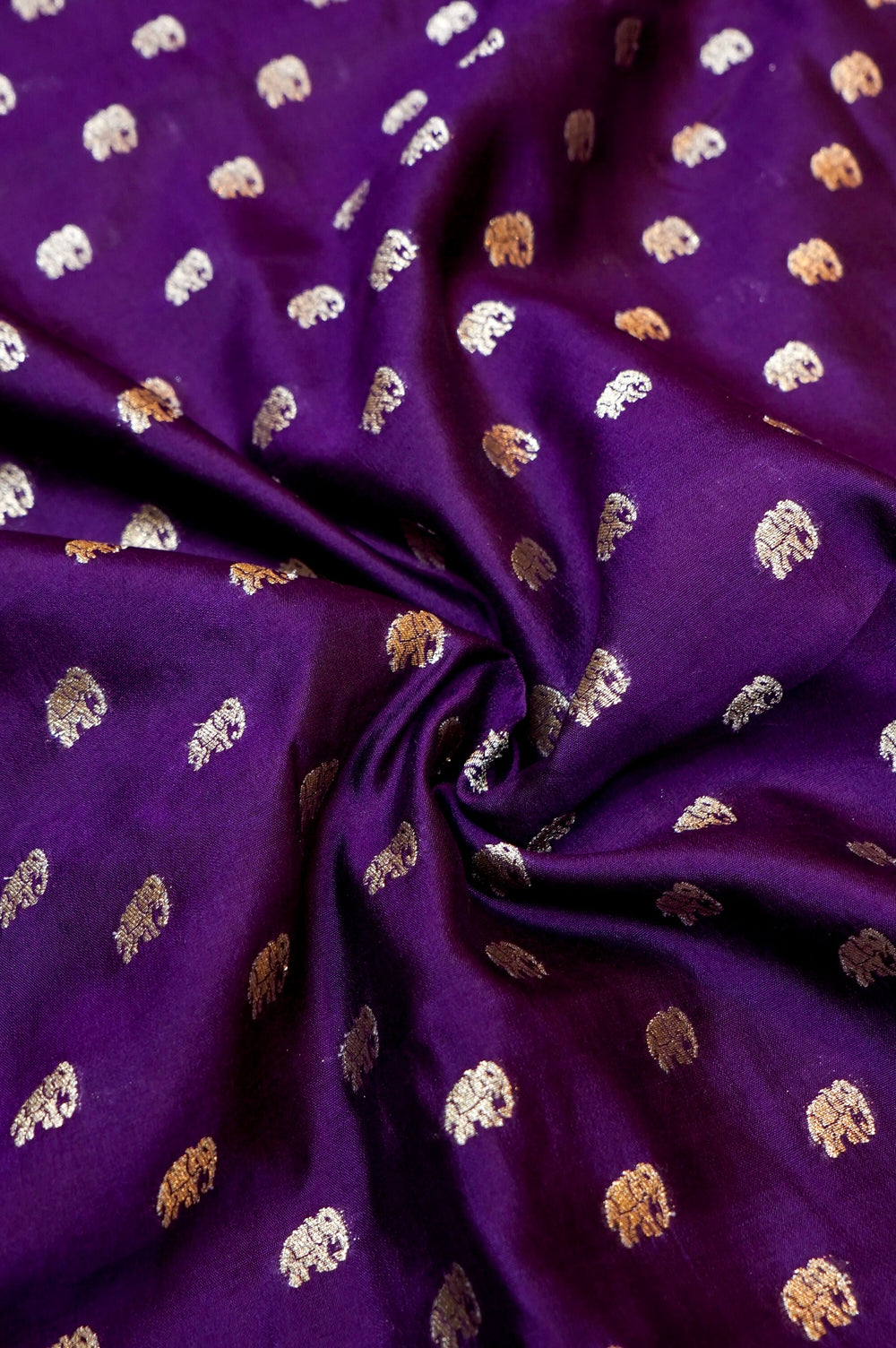 Wine Purple Booti Soft Silk Handwoven Banarasi Thaan