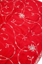 Rose Red Hand Embroidery Breezy Organza  Designer Sarees