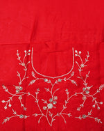 Rose Red Hand Embroidery Breezy Organza  Designer Sarees