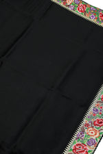 Jet Black Resham Embroidery Breezy Organza  Handwoven Banarasi Saree