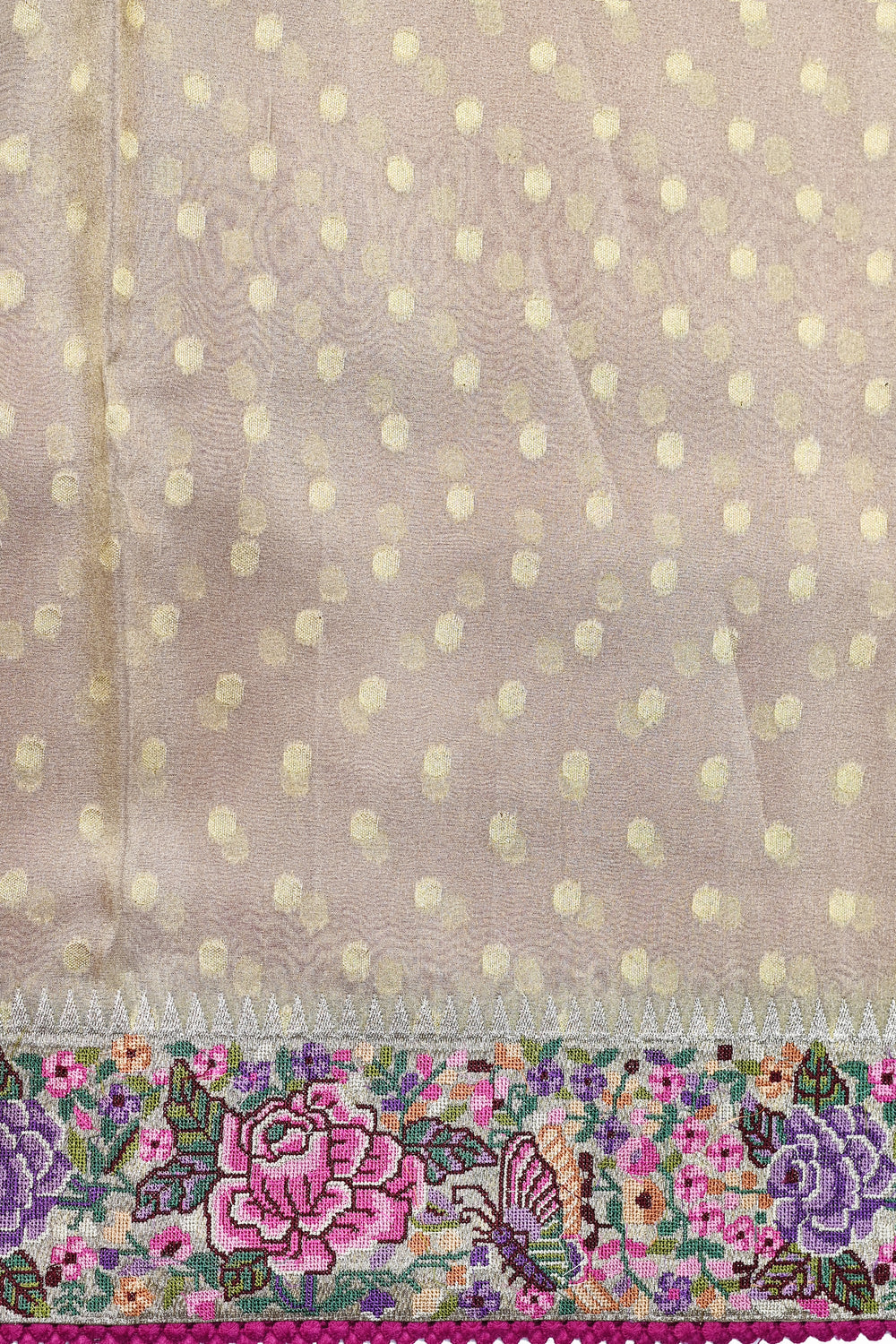 Magenta Pink Resham Embroidery Breezy Organza  Handwoven Banarasi Saree