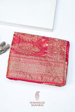 Magenta Pink Kanjivaram Katan Silk Handwoven Banarasi Saree