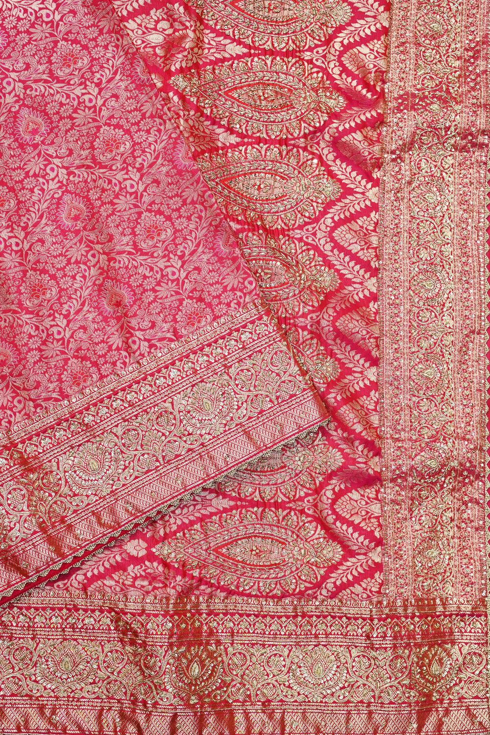 Magenta Pink Kanjivaram Katan Silk Handwoven Banarasi Saree
