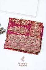 Magenta Purple Kanjivaram Katan Silk Handwoven Banarasi Saree