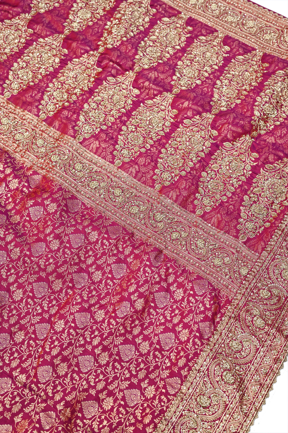 Magenta Purple Kanjivaram Katan Silk Handwoven Banarasi Saree