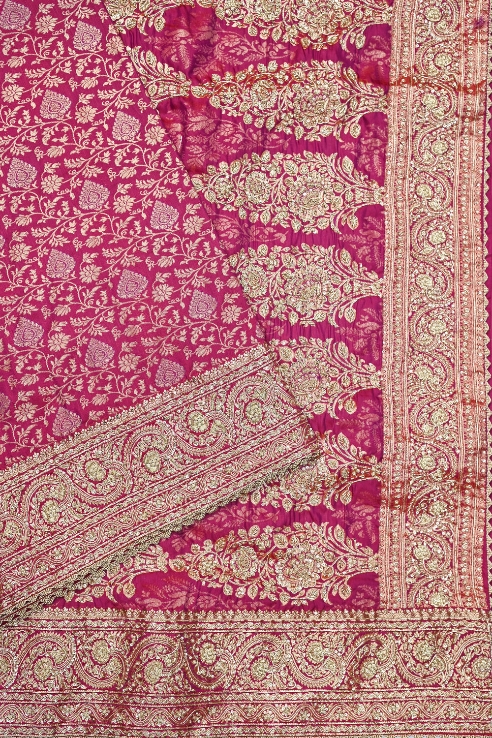 Magenta Purple Kanjivaram Katan Silk Handwoven Banarasi Saree