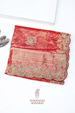 Rose Red Kanjivaram Katan Silk Handwoven Banarasi Saree