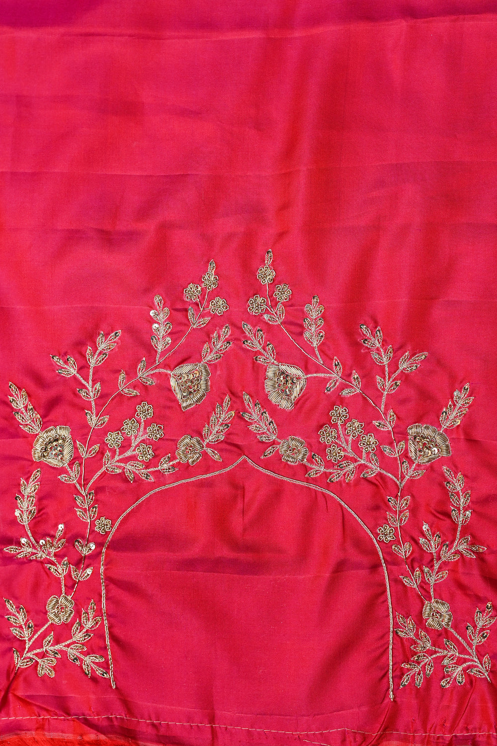 Rose Red Kanjivaram Katan Silk Handwoven Banarasi Saree