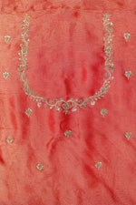Rose Red Resham Embroidery Tissue Silk  Designer Sarees