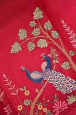 Handwoven Reddish Pink Banarasi Organza Suit