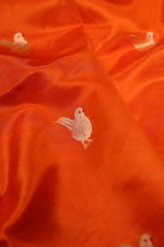 Handwoven Orange Banarasi Katan Silk Suit