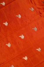 Handwoven Orange Banarasi Katan Silk Suit