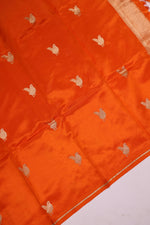 Handwoven Orange Banarasi Katan Silk Suit
