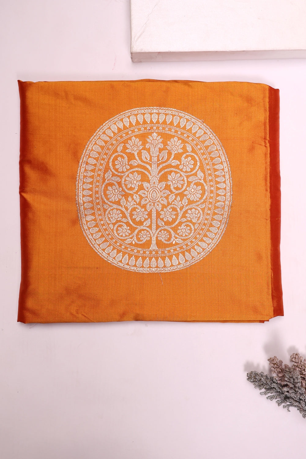 Handwoven Mustard Yellow Banarasi Katan Silk Co-ord Set