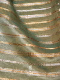 Handwoven Turquoise Green Banarasi Tissue Silk Saree