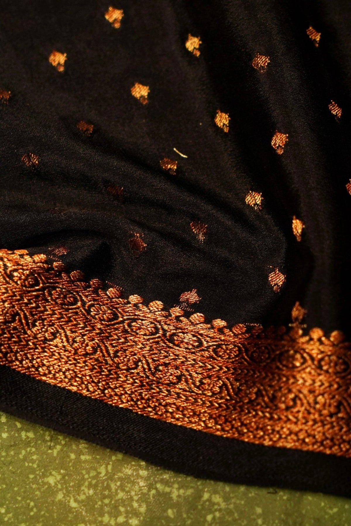 Handwoven Black Banarasi Crepe Silk Suit