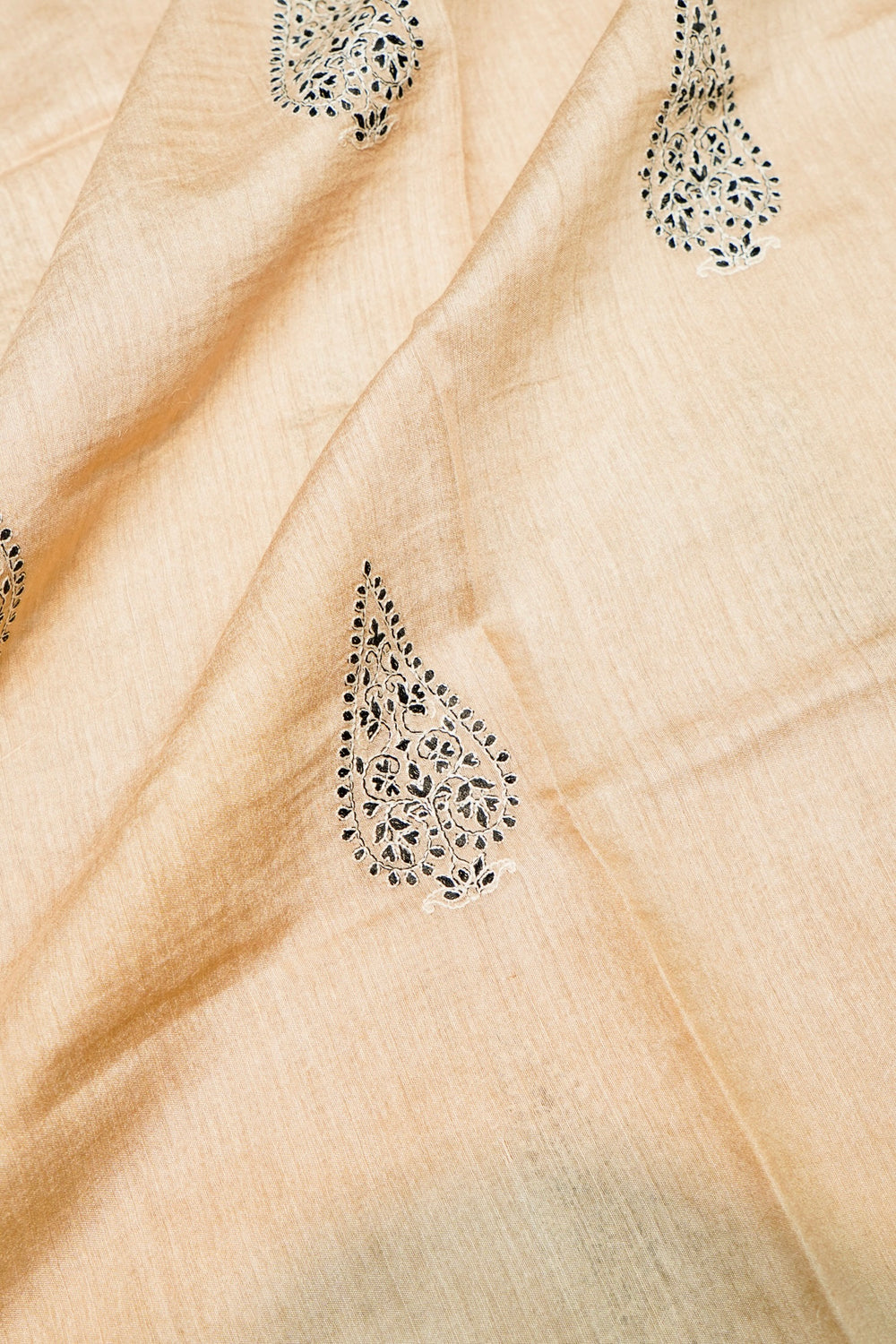 Designer Beige Moonga Silk Suit