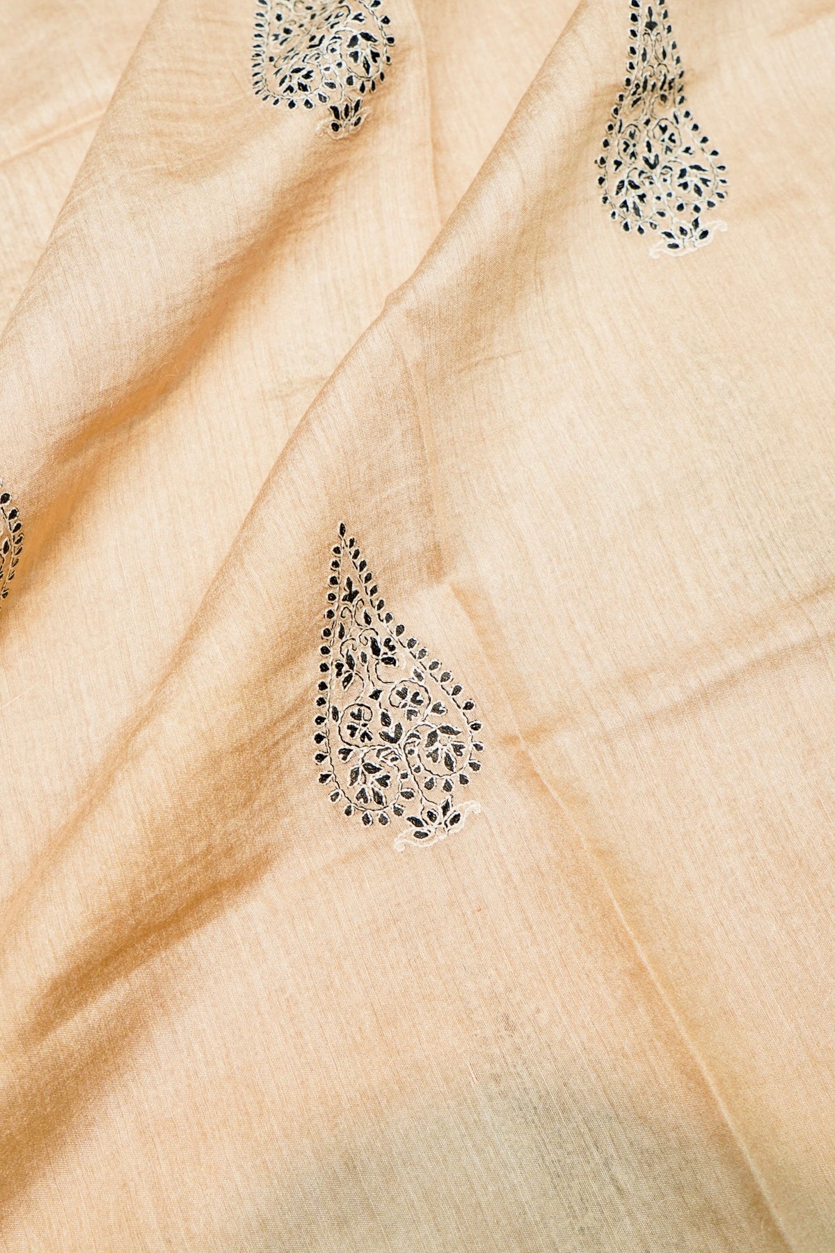 Designer Beige Moonga Silk Suit
