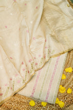 Designer Beige Moonga Silk Suit