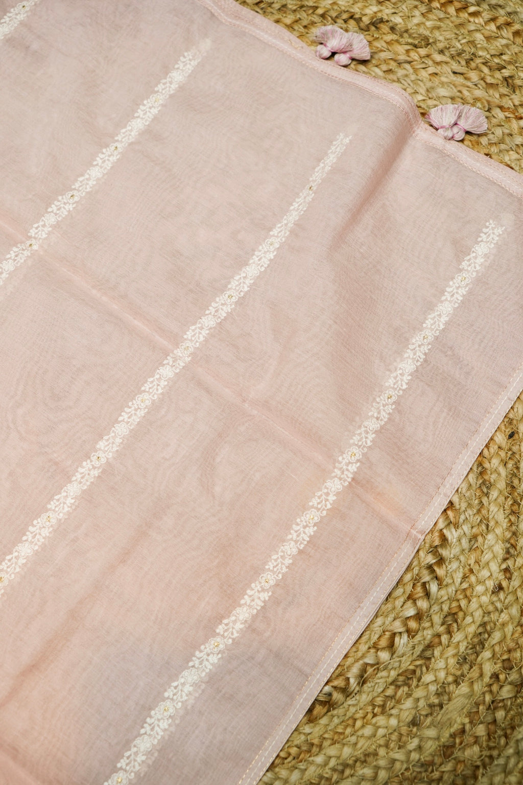 Designer Pastel Pink Cotton Silk Suit