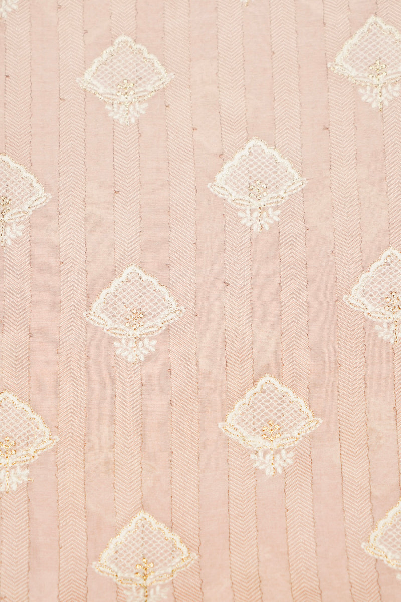 Designer Pastel Pink Cotton Silk Suit