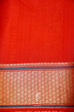 Handwoven Red Banarasi Crepe Silk Saree