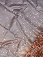 Handwoven Slate Grey Muslin Cotton Saree