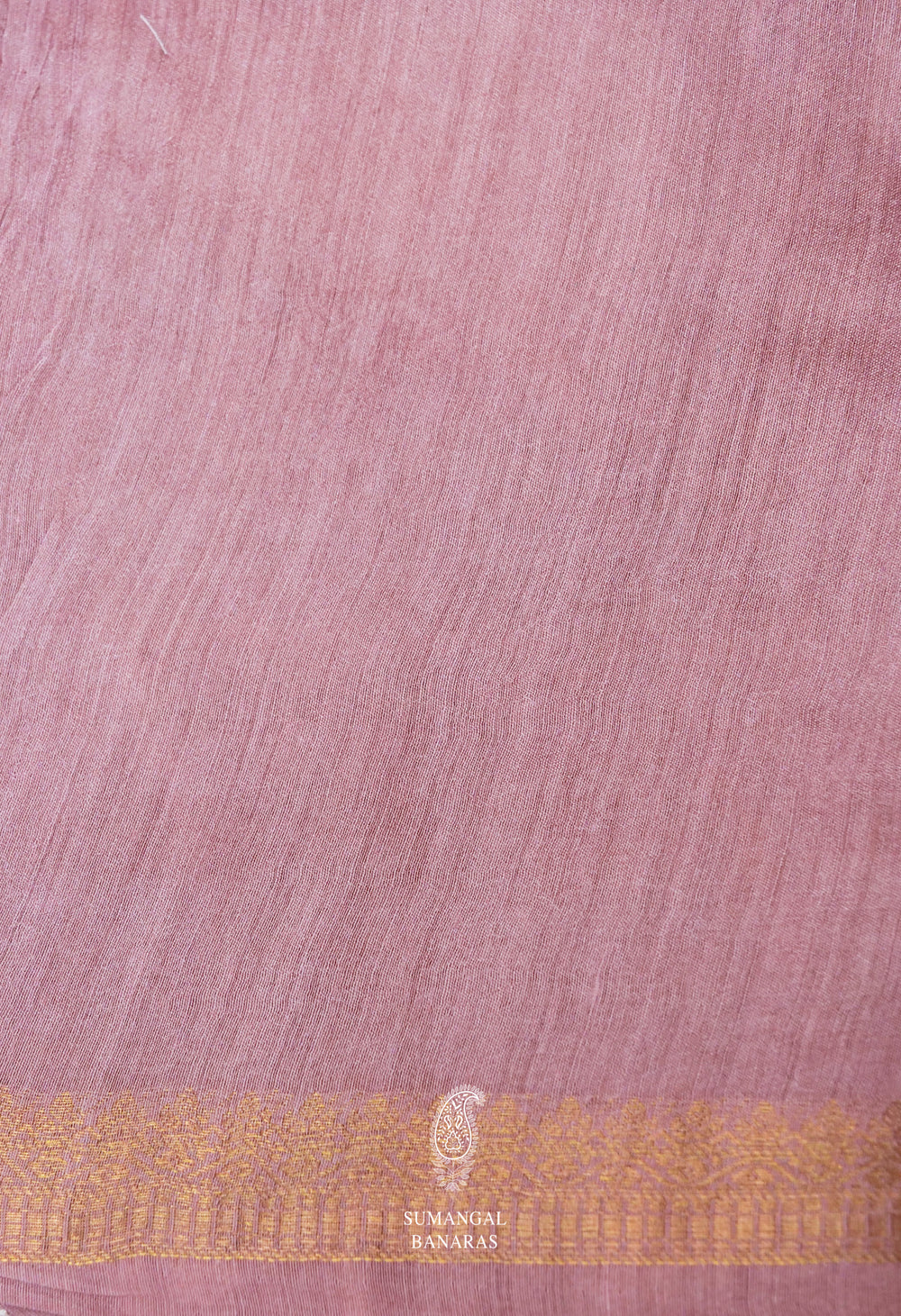 Handwoven Dusky Pink Muslin Cotton Saree