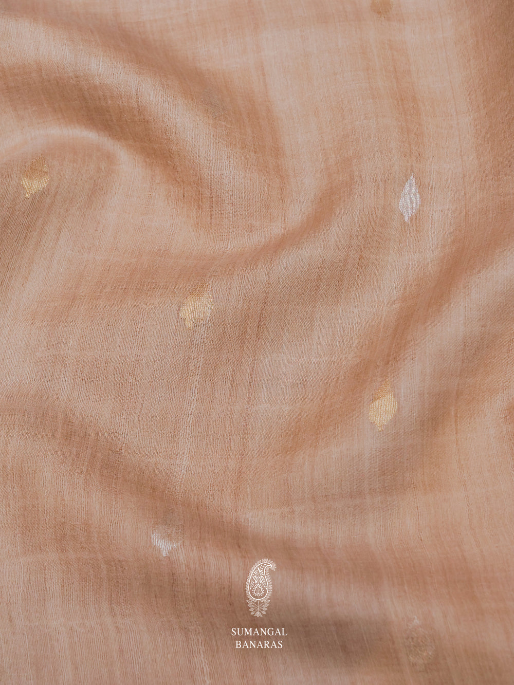 Handwoven Mud Beige  Muslin Cotton Saree