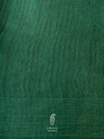 Handwoven Leaf Green Muslin Cotton Saree