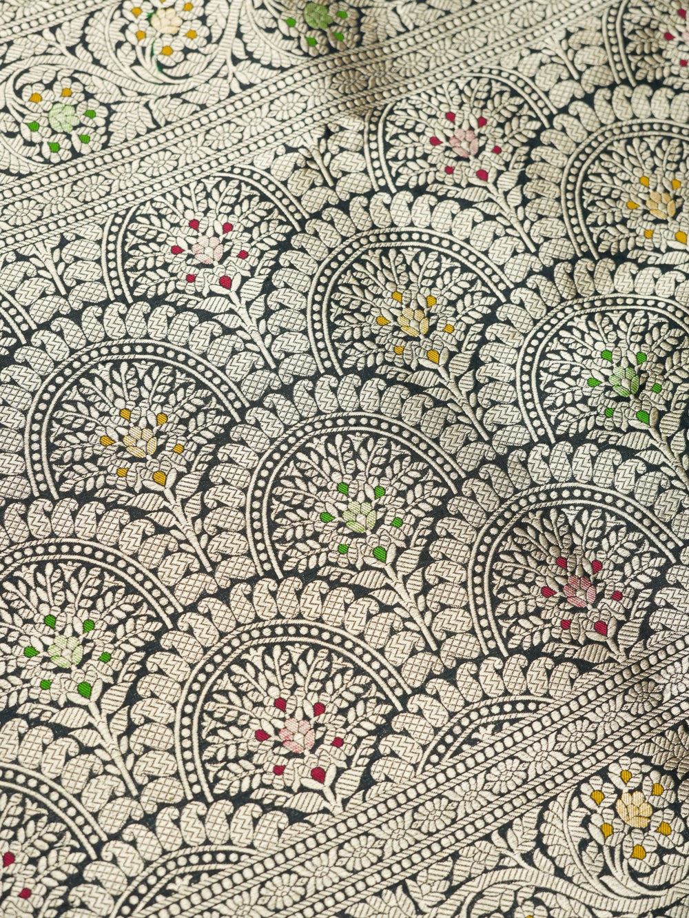 Handwoven Black Banarasi Katan Silk Saree