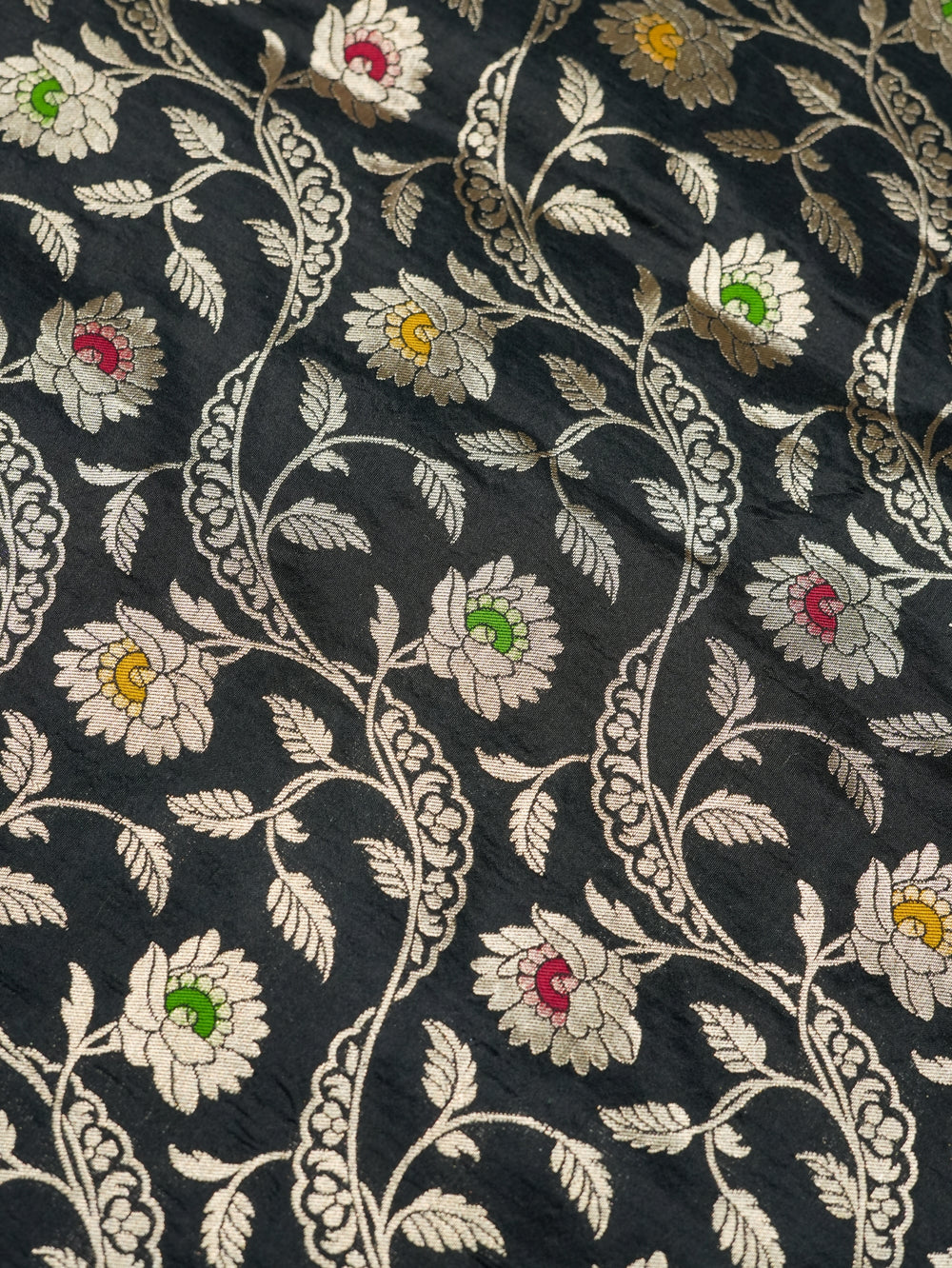 Handwoven Black Banarasi Katan Silk Saree