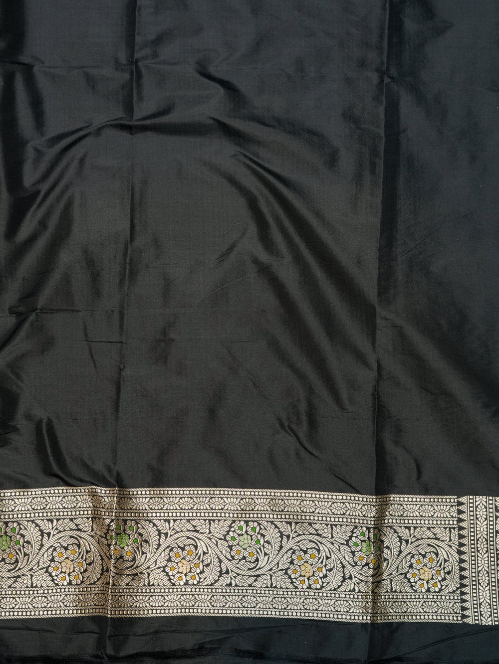 Handwoven Black Banarasi Katan Silk Saree