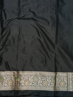 Handwoven Black Banarasi Katan Silk Saree