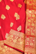 Handwoven Red Banarasi Katan Silk Saree