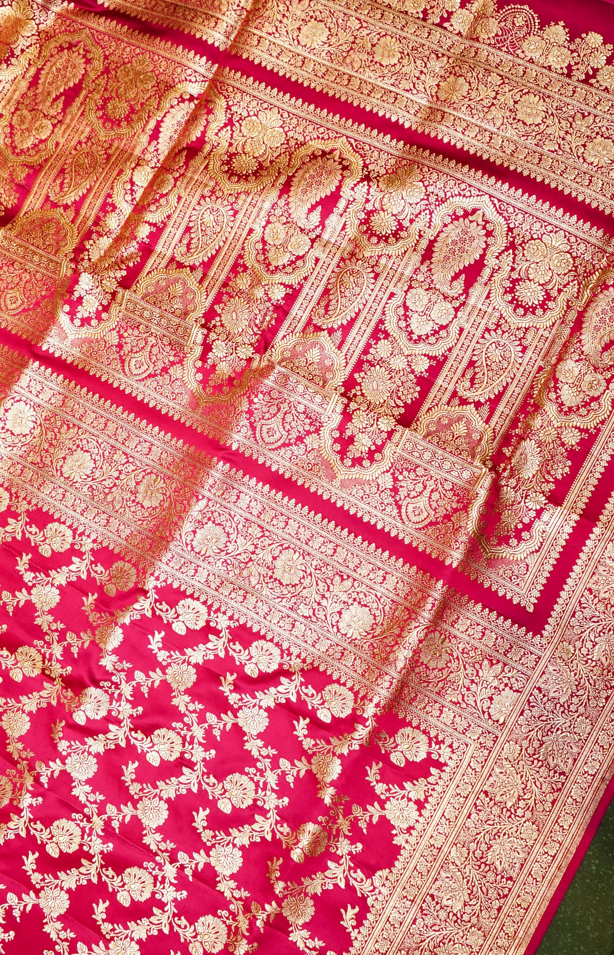 Handwoven Pink Banarasi Katan Silk Saree