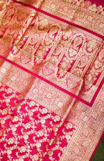 Handwoven Pink Banarasi Katan Silk Saree