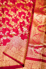 Handwoven Pink Banarasi Katan Silk Saree