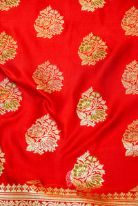 Handwoven Red Banarasi Katan Silk Saree